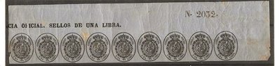 S.O. 1 libra --  cabecera de pliego -- tira de 9  ejemplares 001.jpg