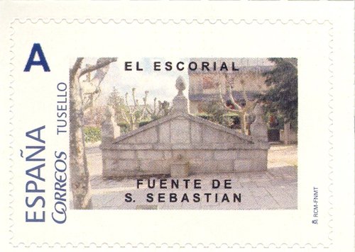 Sello personalizado. El Escorial. 2016-06. Fuente de S. Sebastián.jpg
