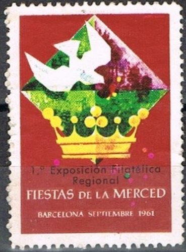 BARCELONA. Merced 1961 sobrecarga Exposición Filatelica