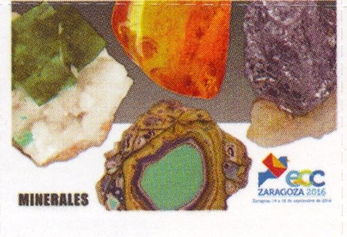 Zaragoza. 2016-09-14 al 18. EXFILNA-ECC 2016. Vinetas publicitarias ECC-EXFILNA. Vineta. Minerales. Baja.jpg
