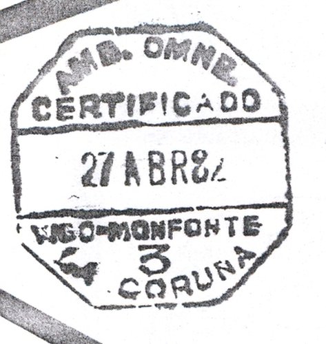 Ambulantes de carretera. Guillermo Alvarez Rubio. Pagina 009. 2. AMB. OMNB. = VIGO-MONFORTE = 3 = LA CORUNA = 27ABR 82. Baja.jpg