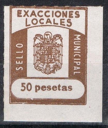 Municipal general 50 pts dentado linea. numero al dorso negro