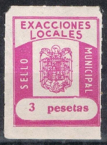 Municipal general 3 t dentado linea, numero doro rojo
