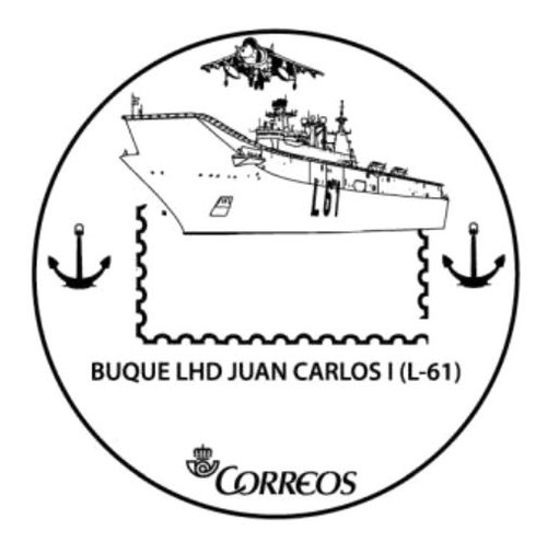 Matasellos turístico. Buque LHD Juan Carlos I (L-61). 2016-06-29. Boceto.jpg