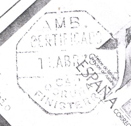 Ambulantes de carretera. Guillermo Alvarez Rubio. Pagina 010. 1. AMB. = CERTIFICADO = Ca 2 = CORUNA = FINISTERRE = 11.ABR.78. Baja.jpg