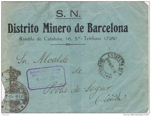BARCELONA distrito minero 1929
