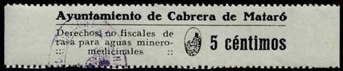 CABRERA 5 ct  tasa de aguas mineromedicinales