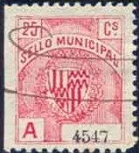 BADALONA. 25 cts municipal numero serie