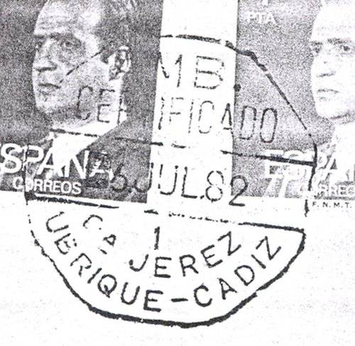 Ambulantes de carretera. Guillermo Alvarez Rubio. Pagina 013. 3. AMB. = CERTIFICADO = 1 = Ca JEREZ = UBRIQUE-CADIZ = -6.JUL.82. Baja.jpg