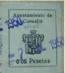 CORNELLÁ (Barcelona) 5 ct Estado español 1950