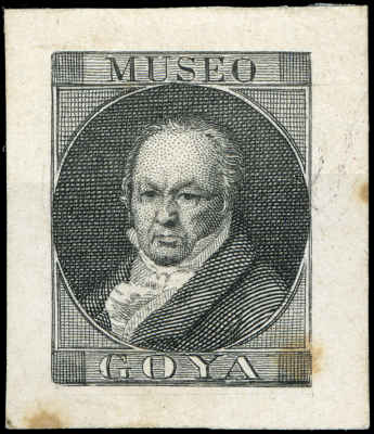 Proyecto no adoptado. Sin valor facial. Efigie de Goya en color negro-gris..jpg