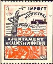 CALDAS de MONTBUI 5 cts con punto detras de cts desplazado arriba
