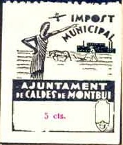 CALDAS de MONTBUI,  5 cts sin color fondo