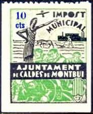 CALDAS de MONTBUI, 10 ct azul in punto