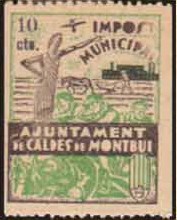 CALDAS de MONTBUI, 10 ct negro y con punto