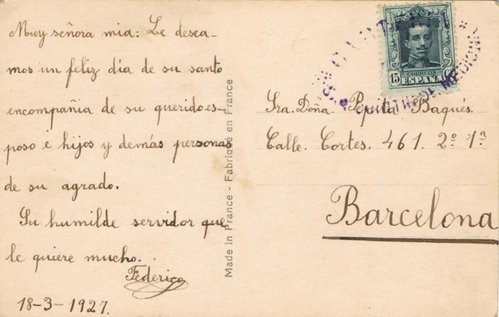 SAN QUINTIN de MEDIONA, 15 ct en postal