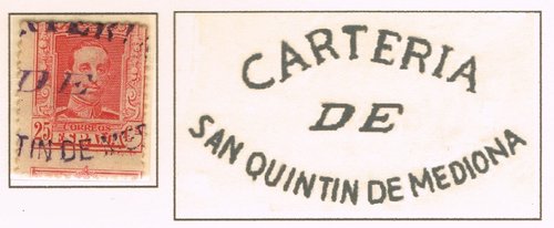 SAN QUINTIN de MEDIONA, 25 cts y marca