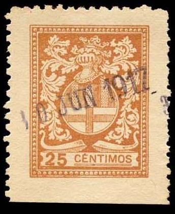 MANRESA 25 ct castaño 1916