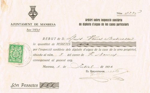 MANRESA documemto 20 cts verde