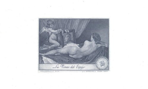 Venus del Espejo, grabado de Sánchez-Toda a partir de una obra de Velázquez
