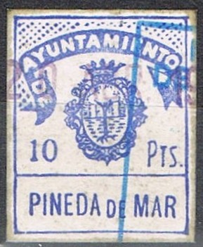 PINEDA de MAR 10 pts azul  blaquecino