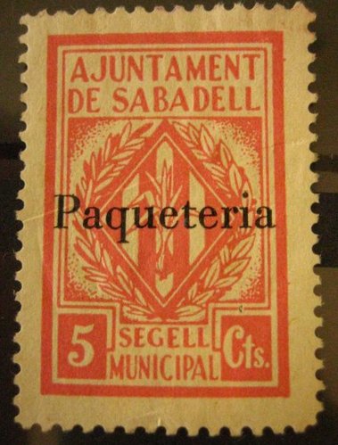 SABADELL paqueteria 5 cts rojo