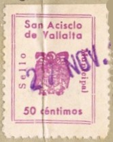 SAN ACISCLO de VALLALTA 50 cts violeta