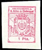 SAN FELIU de LLOBREGAT 1 pts rosa sin dentar