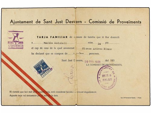 Carnet SAN JUST DESVERN con 10 cts azul
