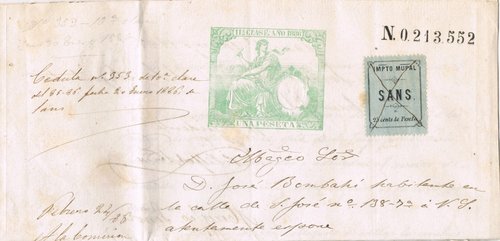SANS 25 cts azul 1886
