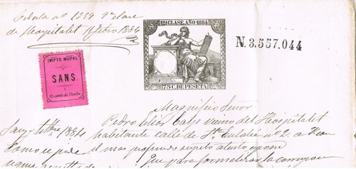 SANS 25 cts rosa 1884