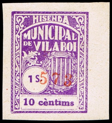 VILANOI 1s 10 cts sin dentar tres digitos rojo