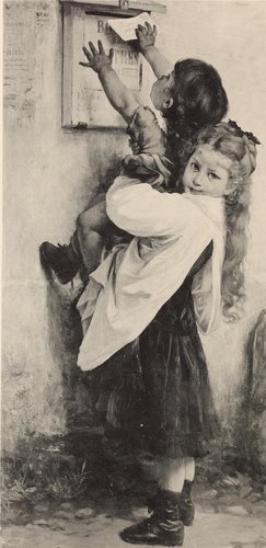 La boîte aux lettres, de Timoléon Marie Lobrichon (1831-1914)