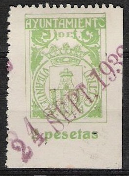 VILANOVA y GELTRU 2 pts verde 1933