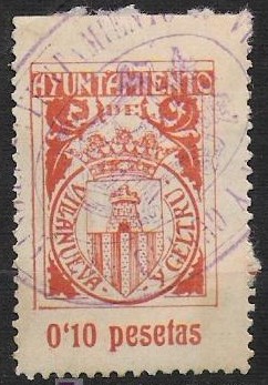 VILANOVA y GELTRU 10 cts rojo ladrillo