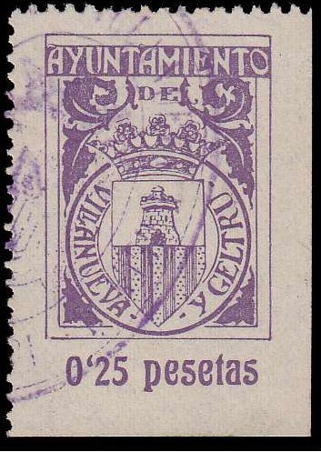 VILANOVA y GELTRU 25 cts violeta