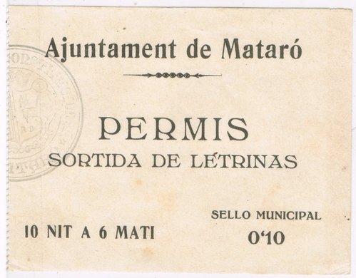 MATARO 10 cts letrinas