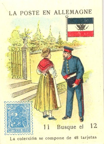 Cromo de Libreria de Cuesta. Salamanca. Anverso. 11. La Poste en Allemagne. Baja.jpg