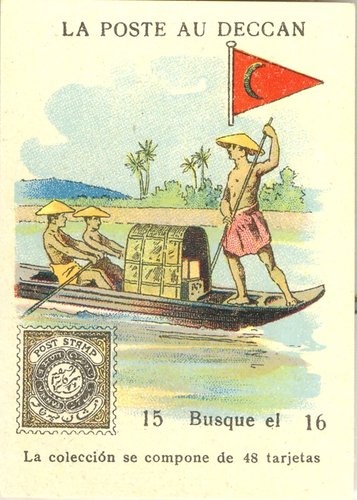 Cromo de Libreria de Cuesta. Salamanca. Anverso. 15. La Poste au Deccan. Baja.jpg