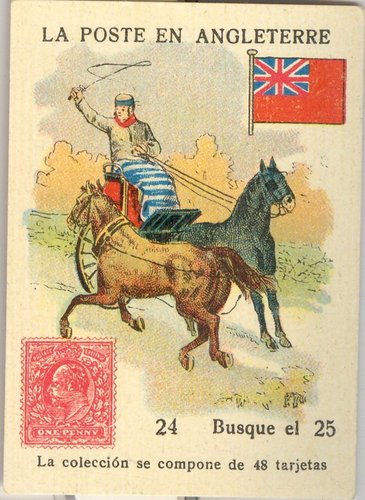 Cromo de Libreria de Cuesta. Salamanca. Anverso. 24. La Poste en Angleterre. Baja.jpg