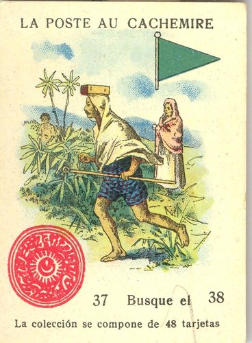 Cromo de Libreria de Cuesta. Salamanca. Anverso. 37. La Poste au Cachemire. Baja.jpg