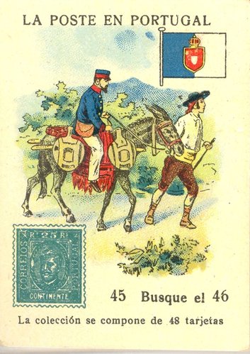Cromo de Libreria de Cuesta. Salamanca. Anverso. 45. La Poste en Portugal. Baja.jpg