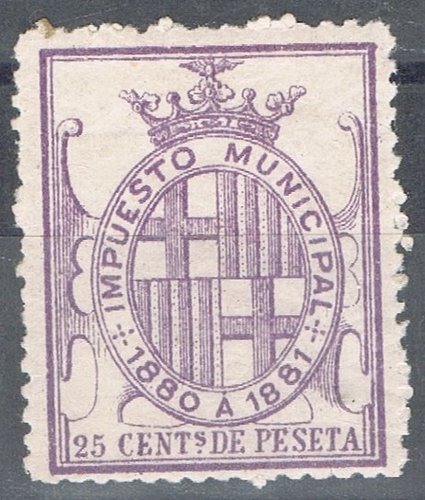 BARCELONA 25 cts lila 1880