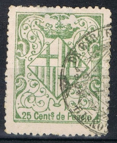 BARCELONA 25 cts verde año 18....?