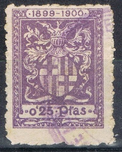 BARCELONA 25 cts 1899-1900 violeta