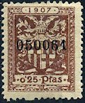 BARCELONA  25 cts casstaño 1907