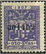 BARCELONA  10 cts violeta 1907