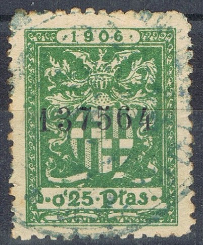 BARCELONA 25 ct  verde 1906