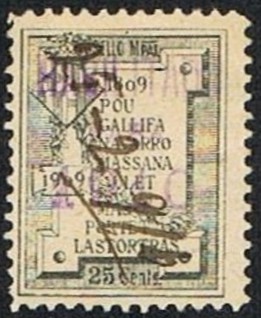BARCELONA 25 ct habilitado 1910