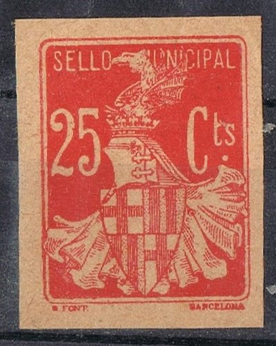 BARCELONA 25 cts rojo